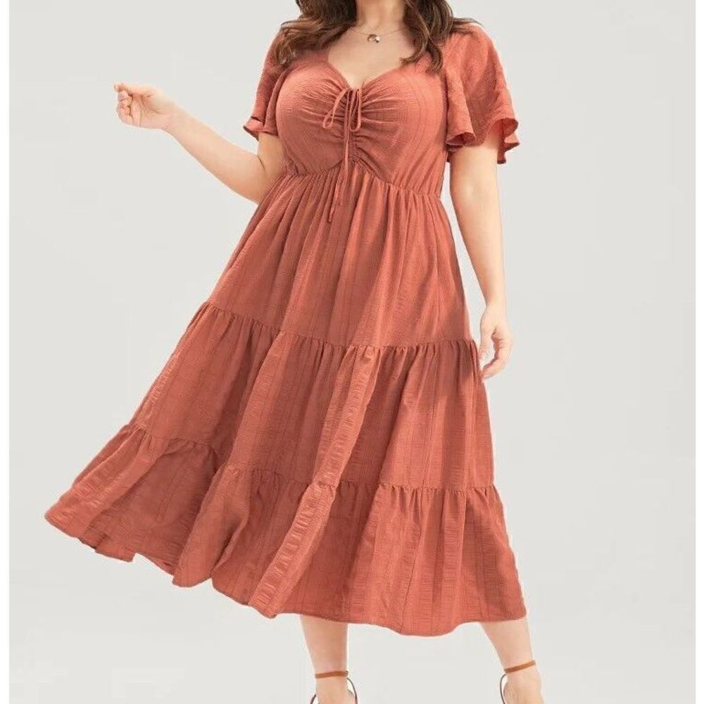 07 BLOOMCHIC Ruched Drawstring Pocket Ruffle Tier… - image 1